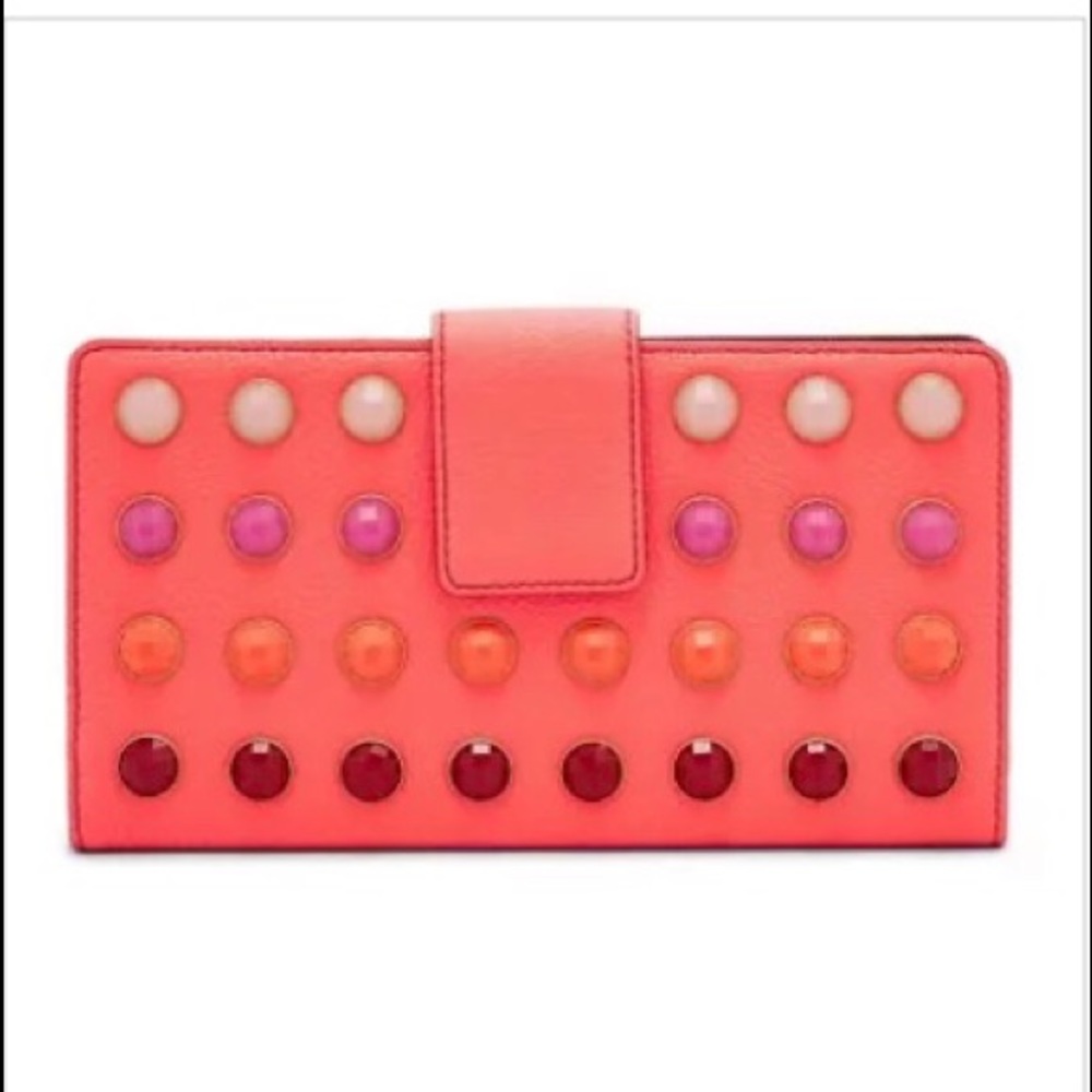 Fossil Pink and Red Clutch